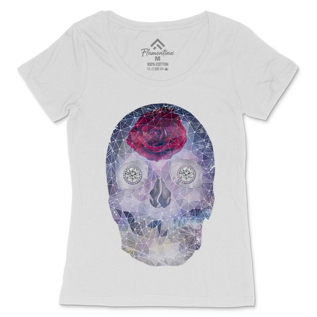 Crystal Skull Womens Scoop Neck T-Shirt Space A816