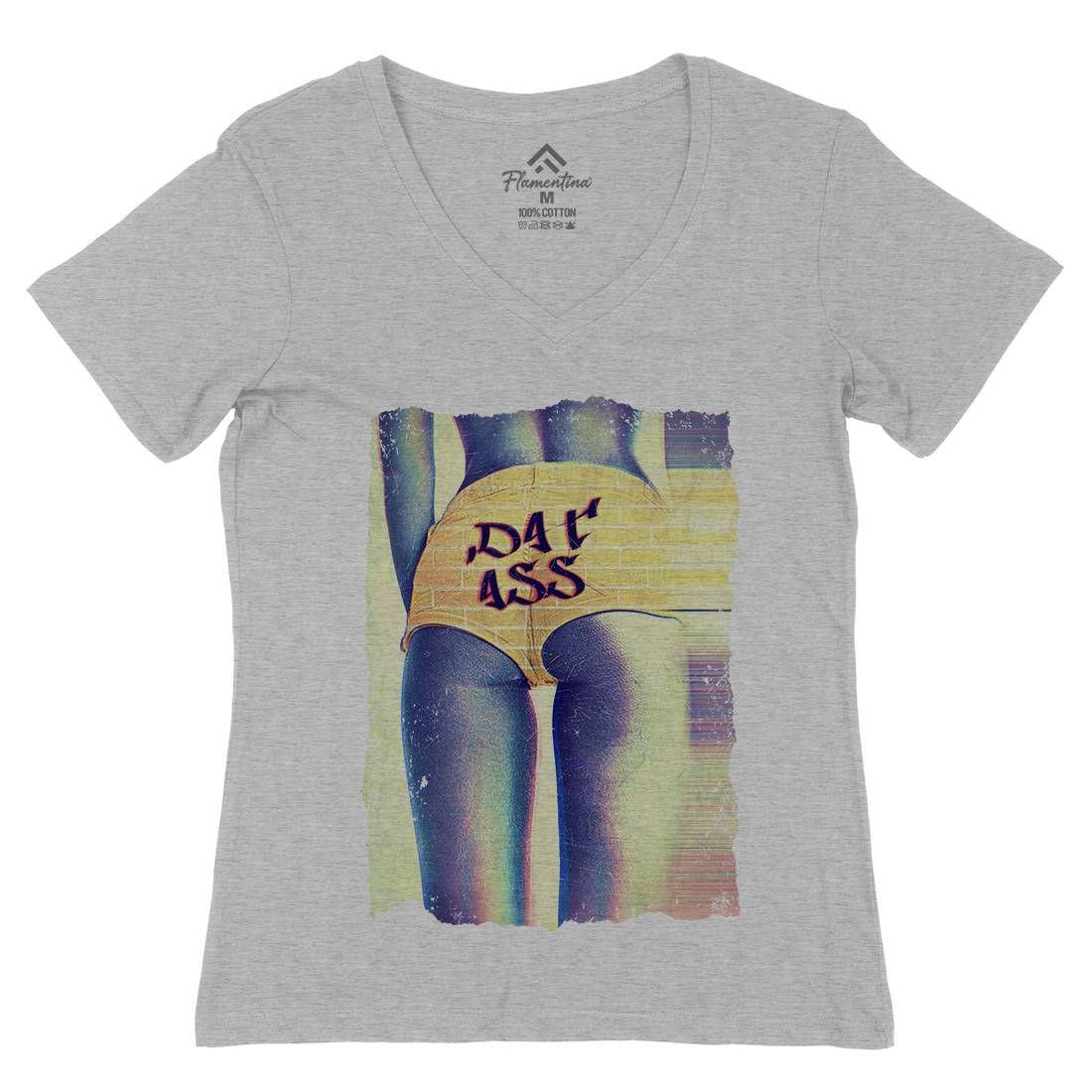 Dat Ass Womens Organic V-Neck T-Shirt Art A817