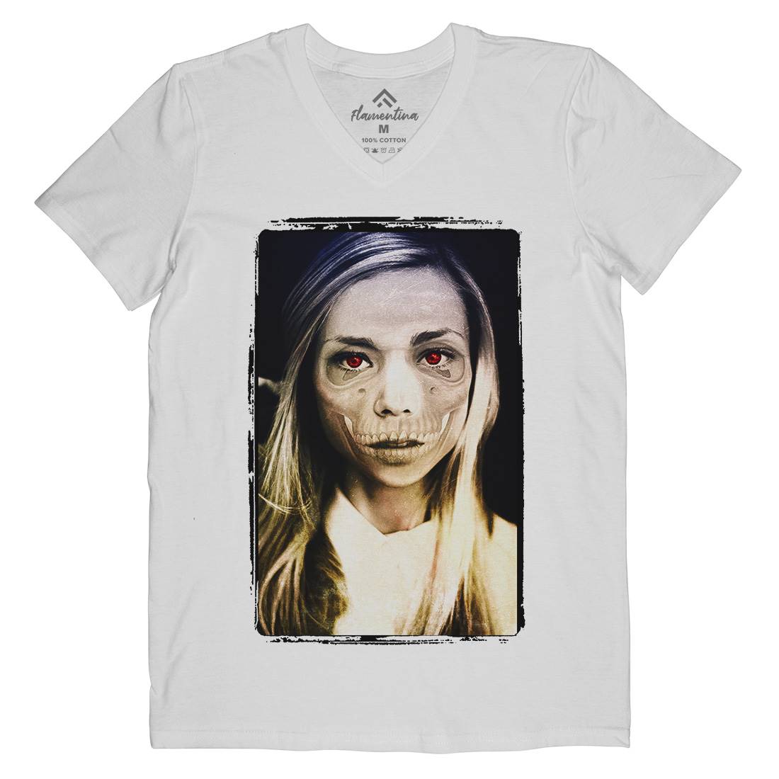 Dead Girl Mens Organic V-Neck T-Shirt Art A818