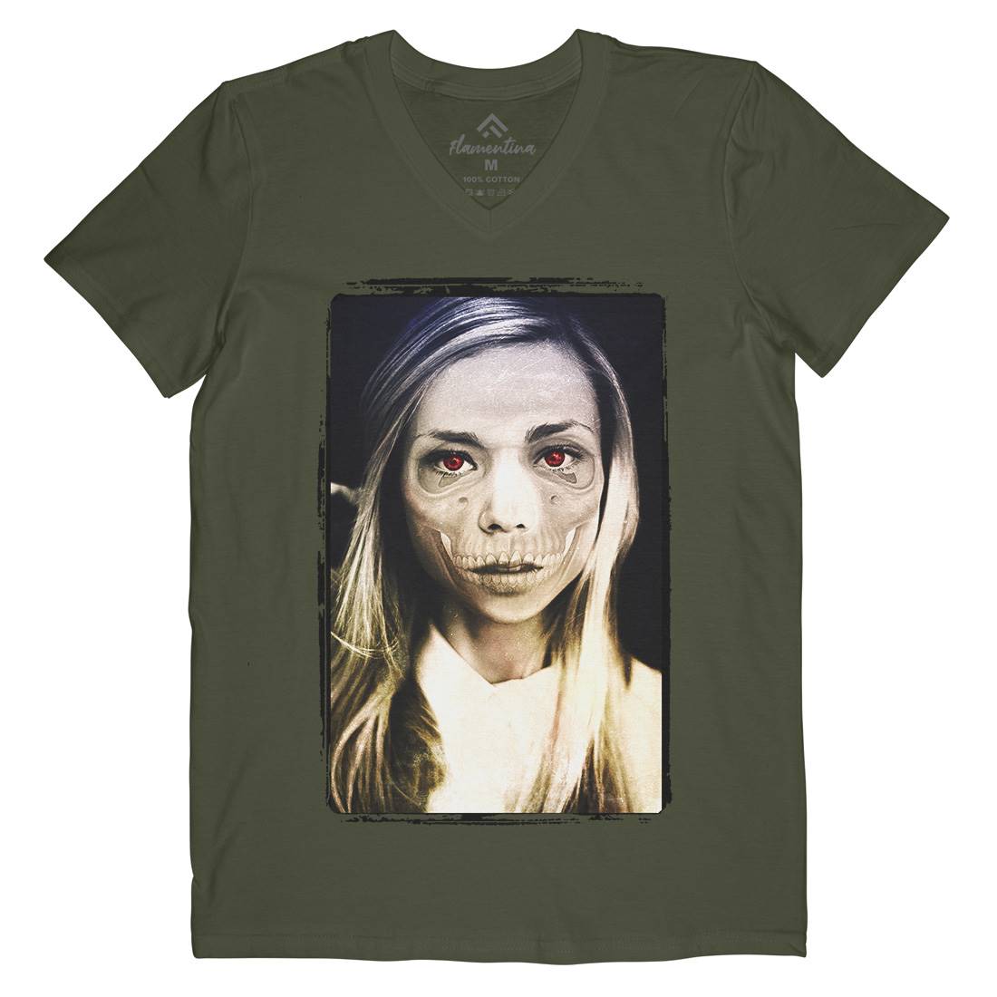 Dead Girl Mens Organic V-Neck T-Shirt Art A818