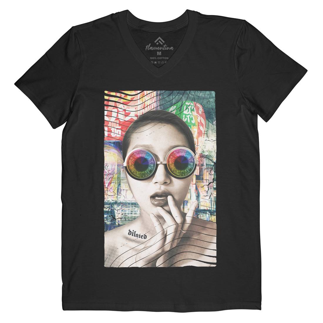 Dilated In Tokyo Mens Organic V-Neck T-Shirt Art A822