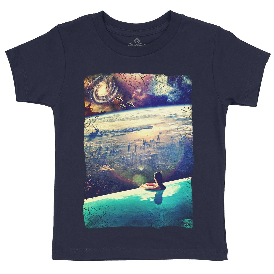 Dive Kids Organic Crew Neck T-Shirt Space A823