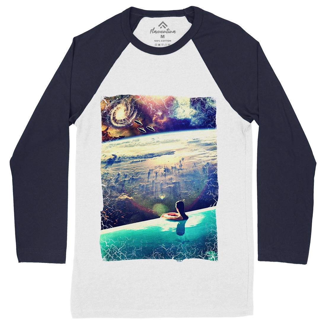 Dive Mens Long Sleeve Baseball T-Shirt Space A823
