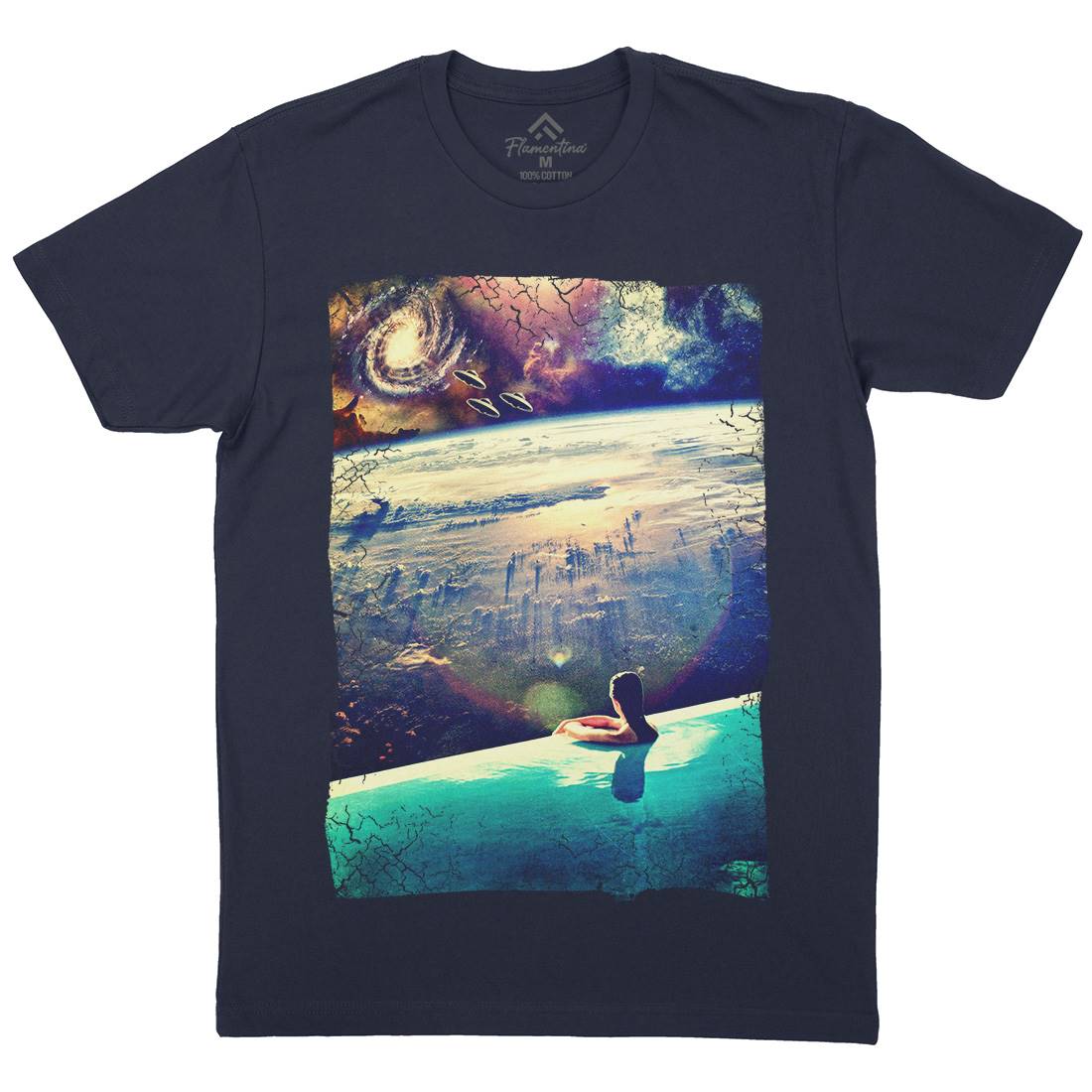 Dive Mens Organic Crew Neck T-Shirt Space A823