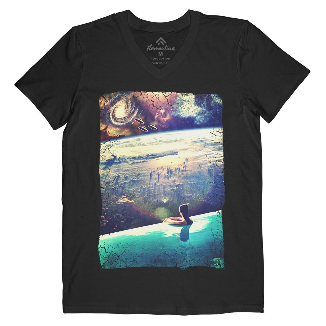 Dive Mens Organic V-Neck T-Shirt Space A823