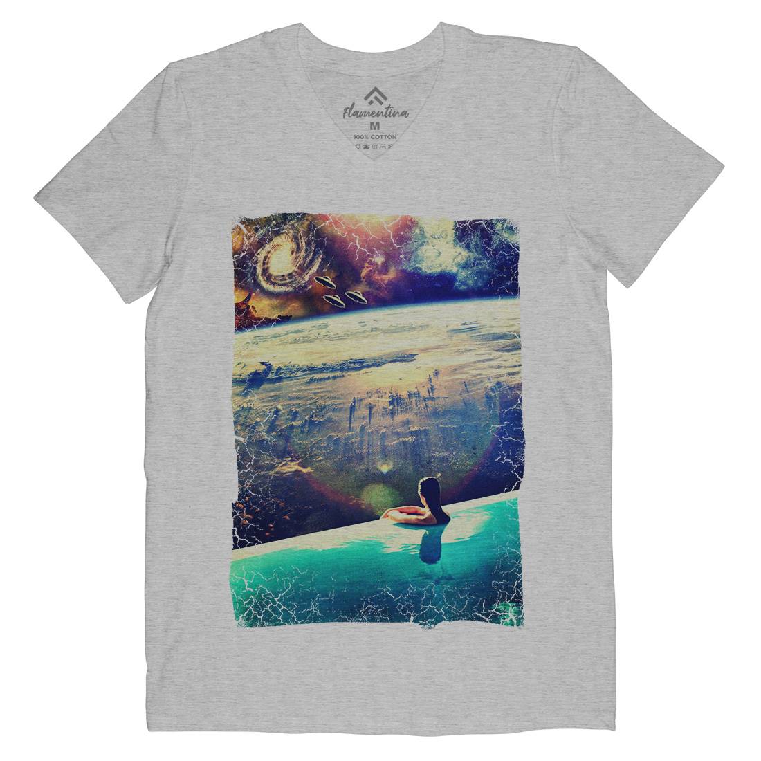 Dive Mens Organic V-Neck T-Shirt Space A823