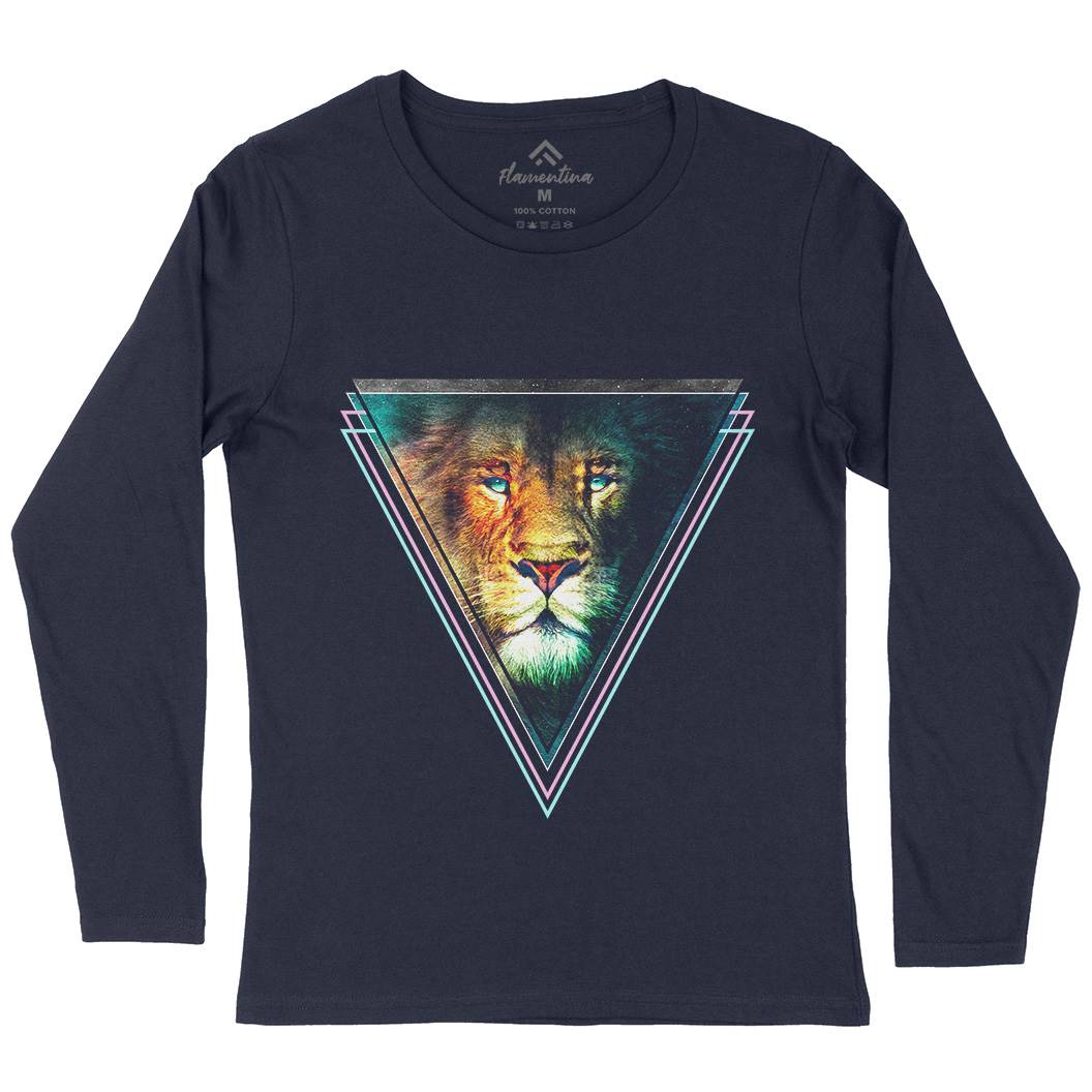 Double Vision Womens Long Sleeve T-Shirt Space A825