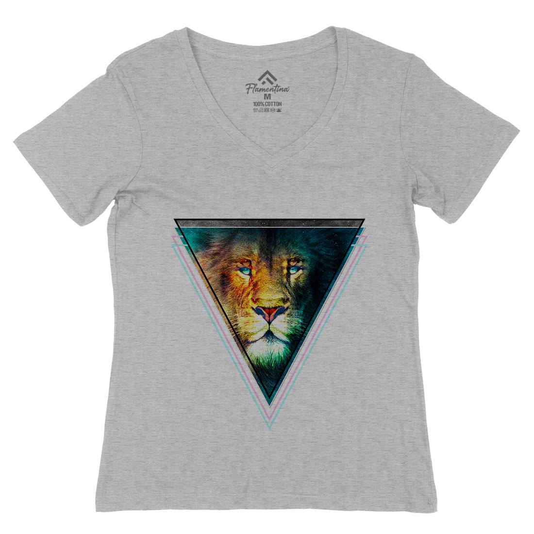 Double Vision Womens Organic V-Neck T-Shirt Space A825