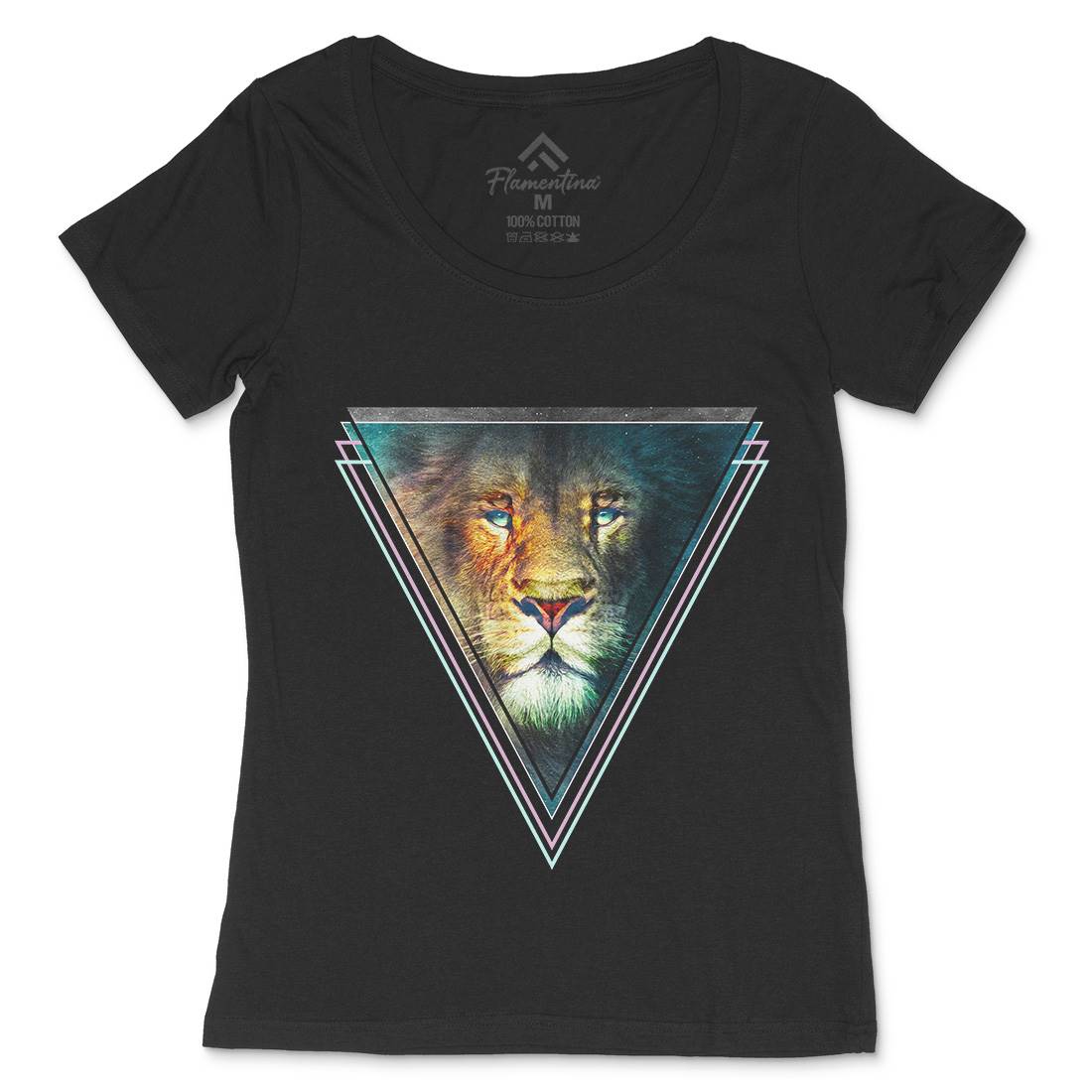 Double Vision Womens Scoop Neck T-Shirt Space A825