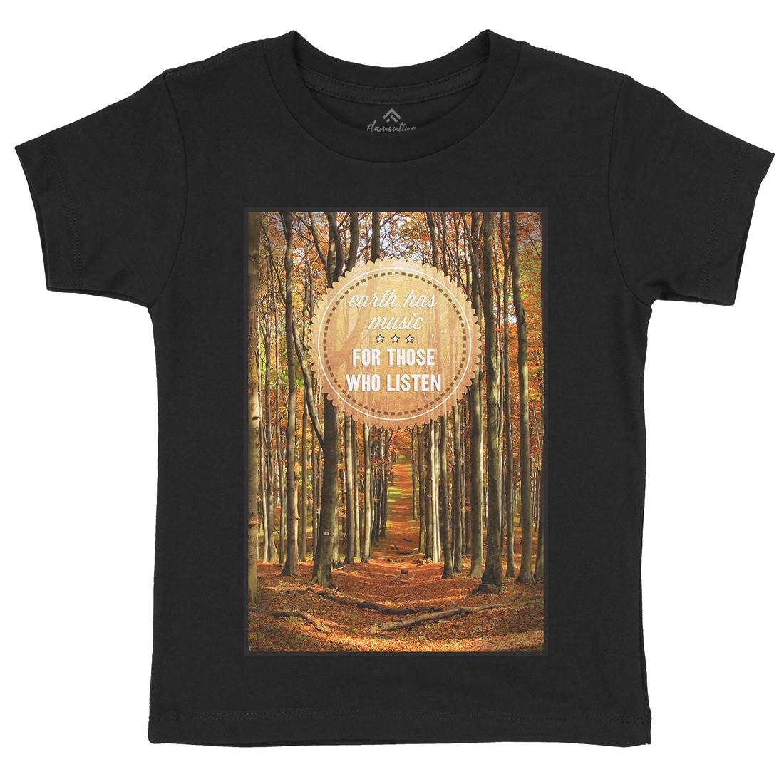 Earth&#39;s Music Kids Organic Crew Neck T-Shirt Nature A829