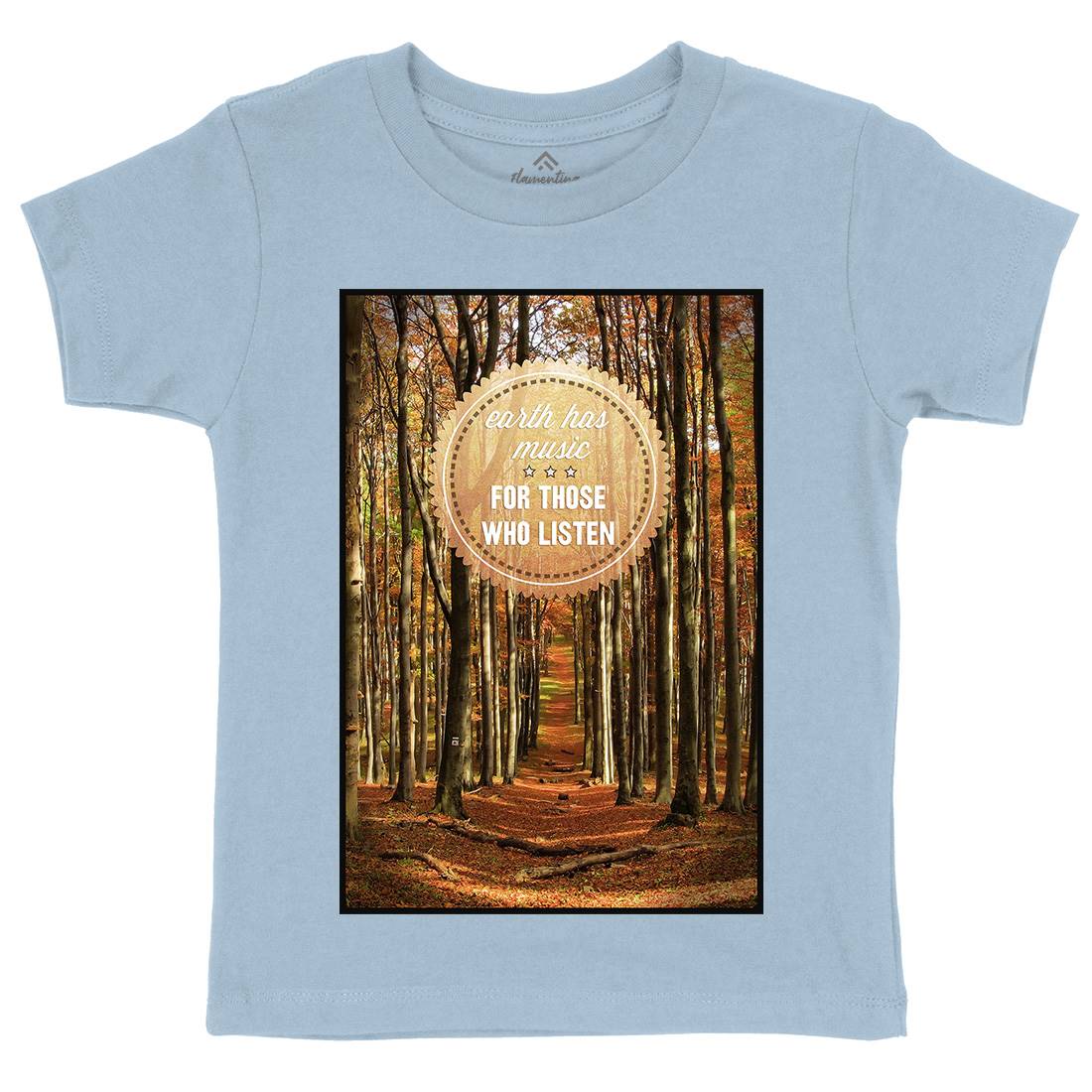 Earth&#39;s Music Kids Crew Neck T-Shirt Nature A829