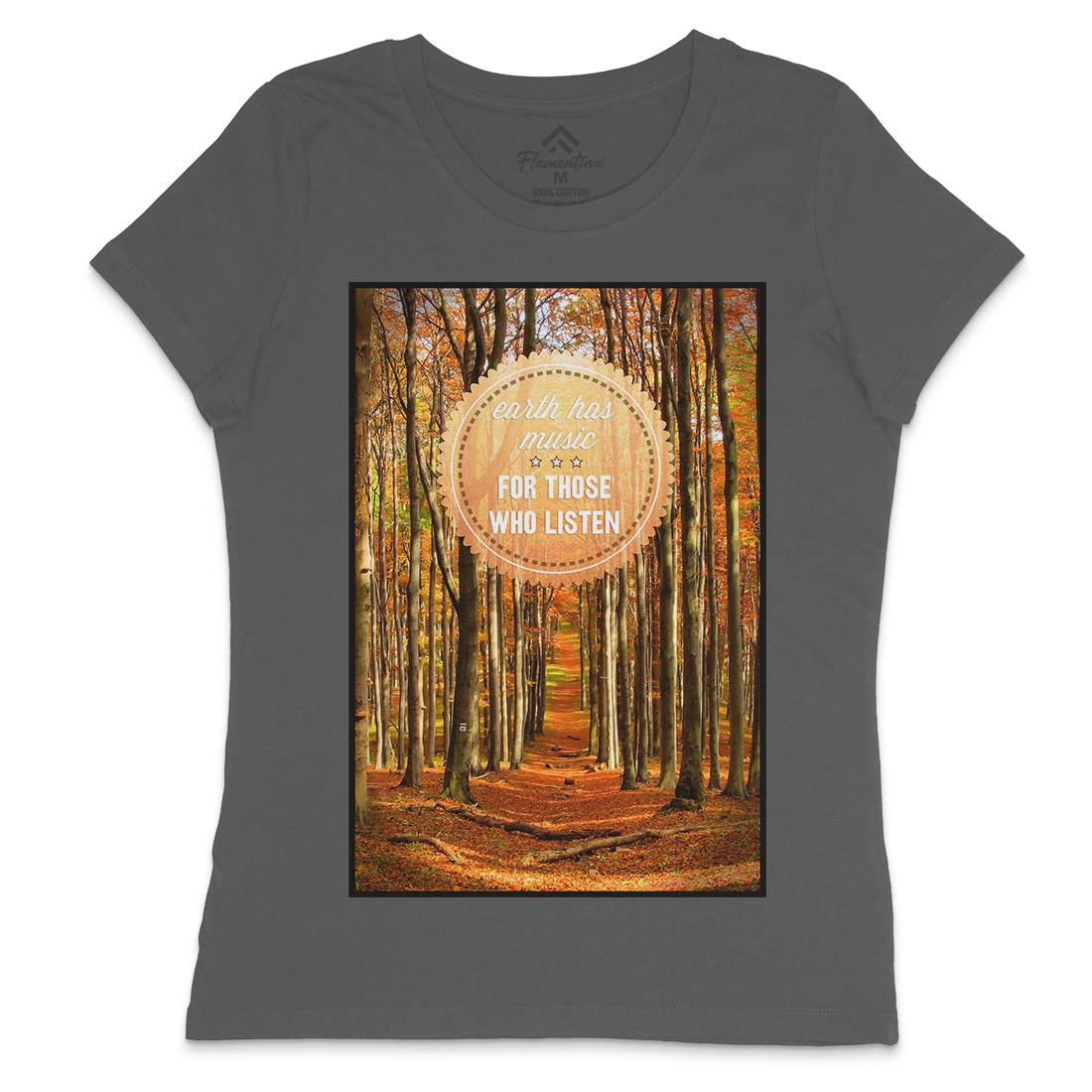 Earth&#39;s Music Womens Crew Neck T-Shirt Nature A829