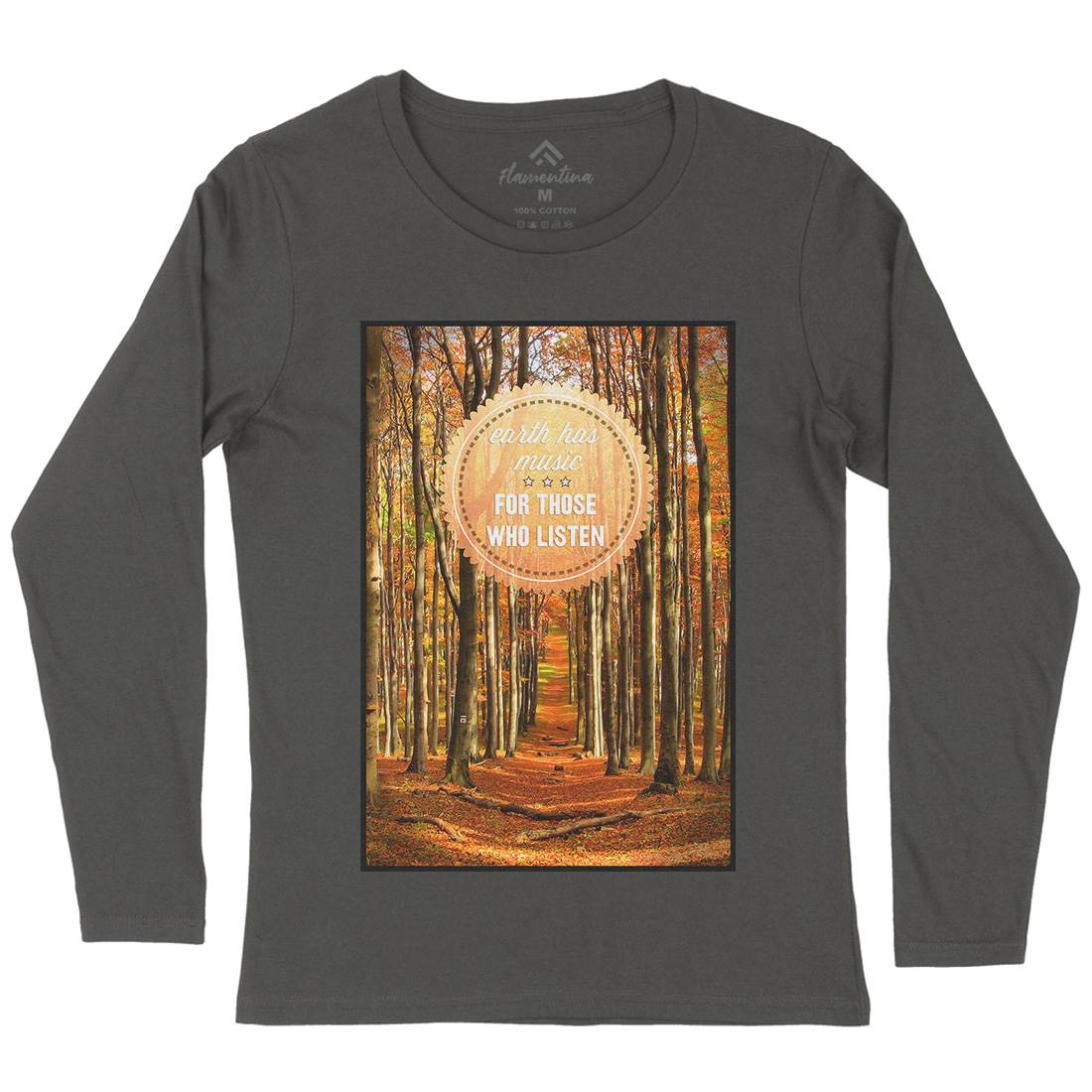 Earth&#39;s Music Womens Long Sleeve T-Shirt Nature A829