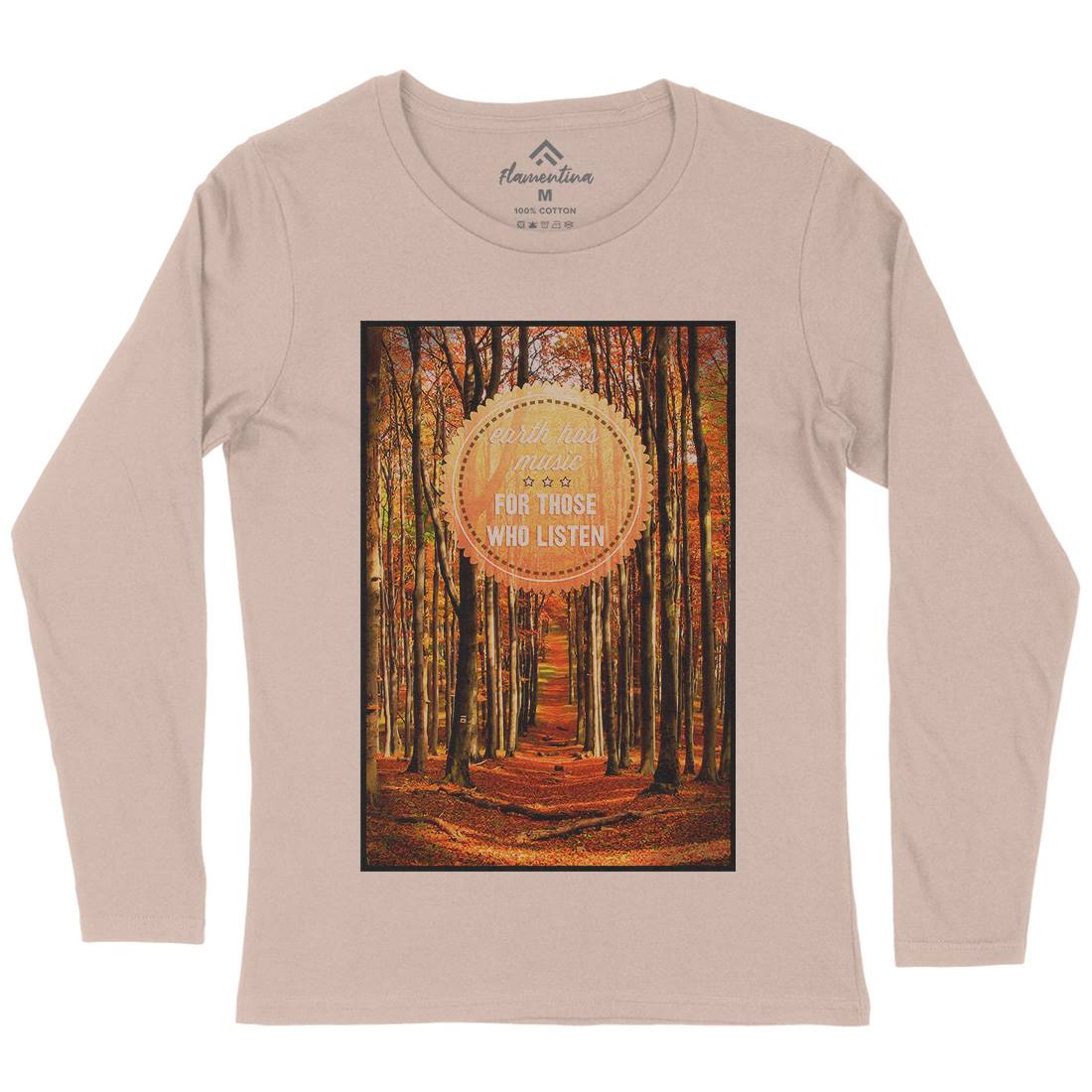 Earth&#39;s Music Womens Long Sleeve T-Shirt Nature A829