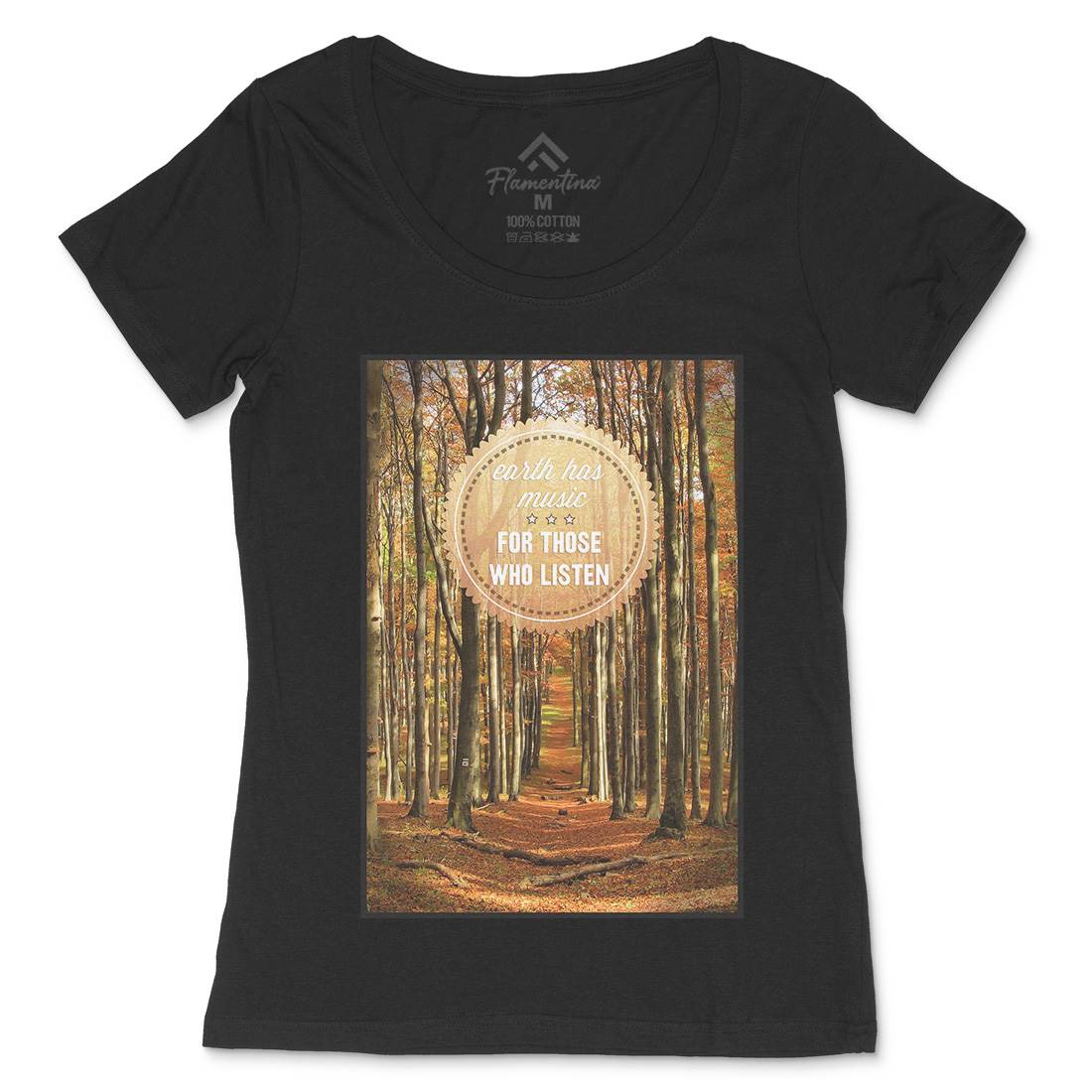 Earth&#39;s Music Womens Scoop Neck T-Shirt Nature A829