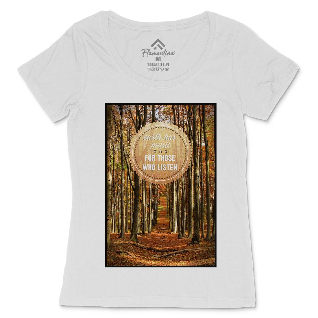 Earth&#39;s Music Womens Scoop Neck T-Shirt Nature A829