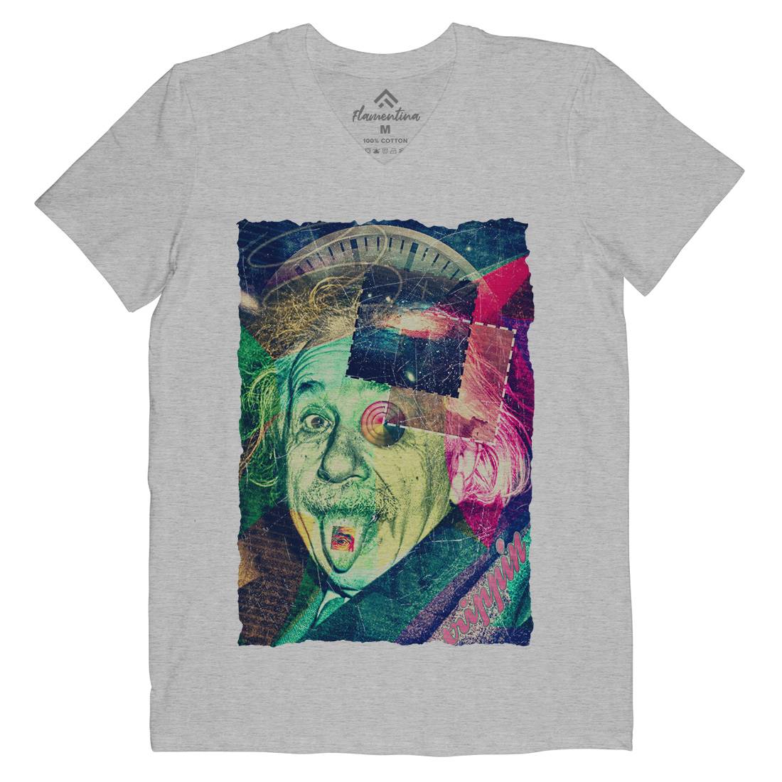Einstein&#39;s Secret Mens Organic V-Neck T-Shirt Space A830