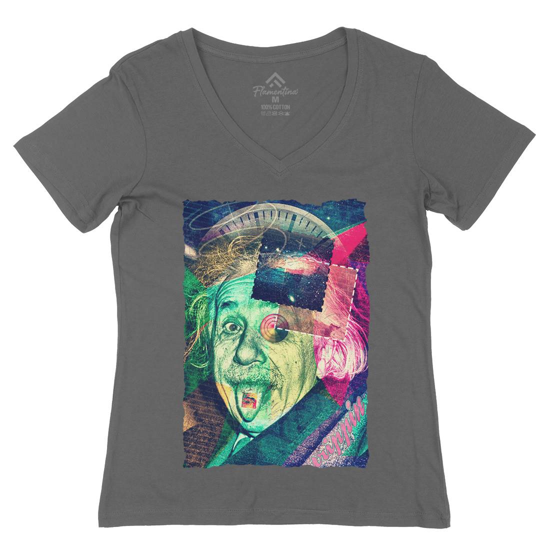 Einstein&#39;s Secret Womens Organic V-Neck T-Shirt Space A830