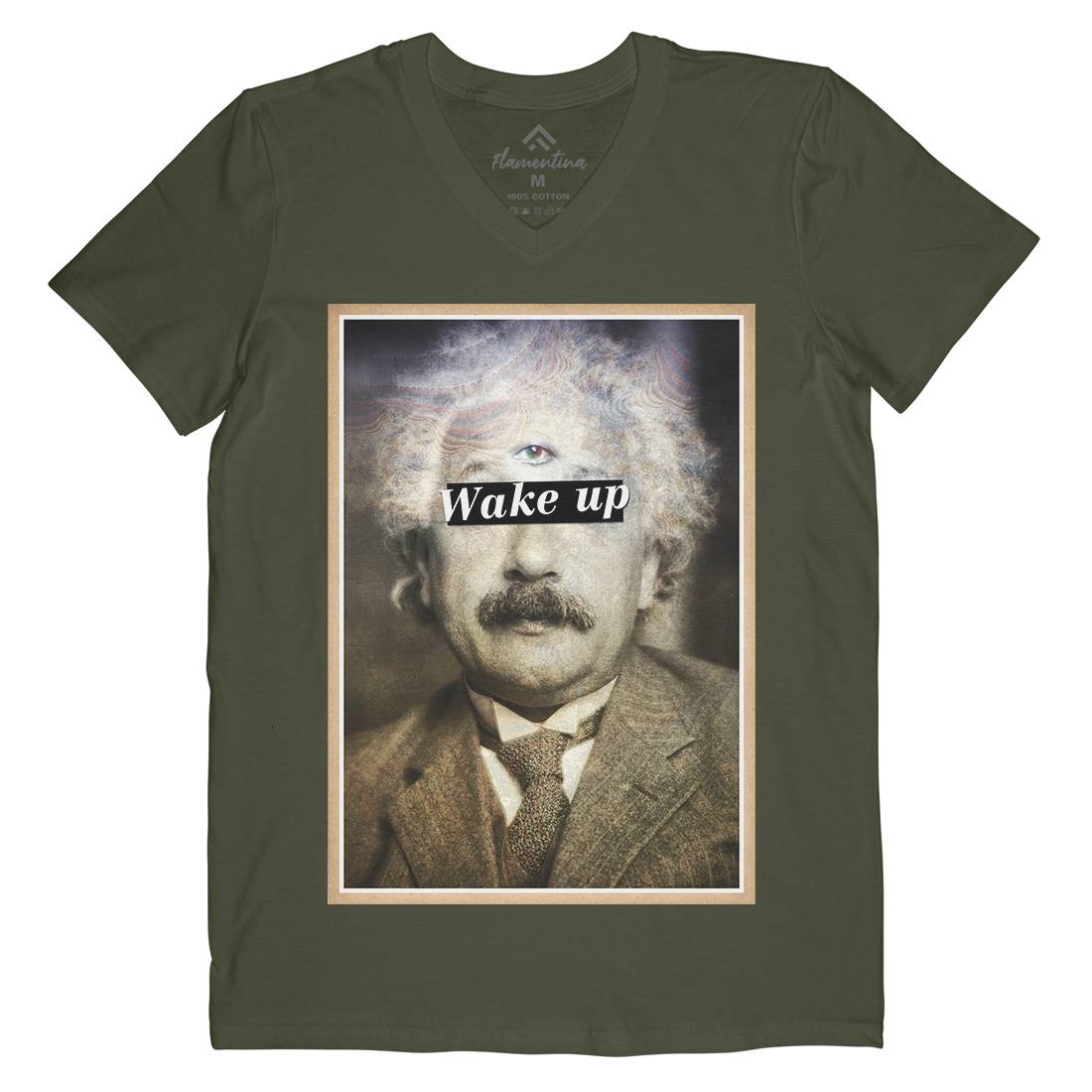 Einstein&#39;s Third Eye Mens Organic V-Neck T-Shirt Space A831