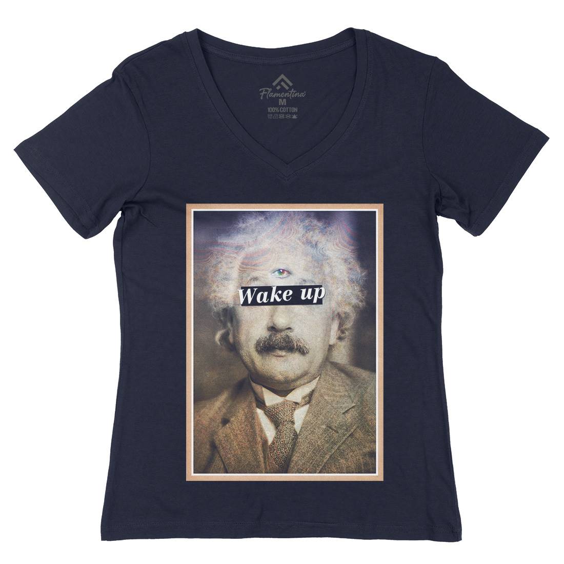 Einstein&#39;s Third Eye Womens Organic V-Neck T-Shirt Space A831