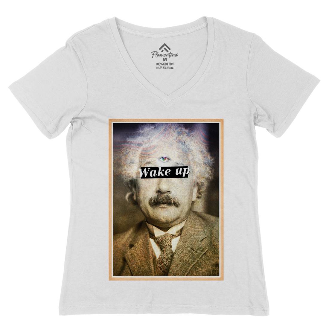 Einstein&#39;s Third Eye Womens Organic V-Neck T-Shirt Space A831