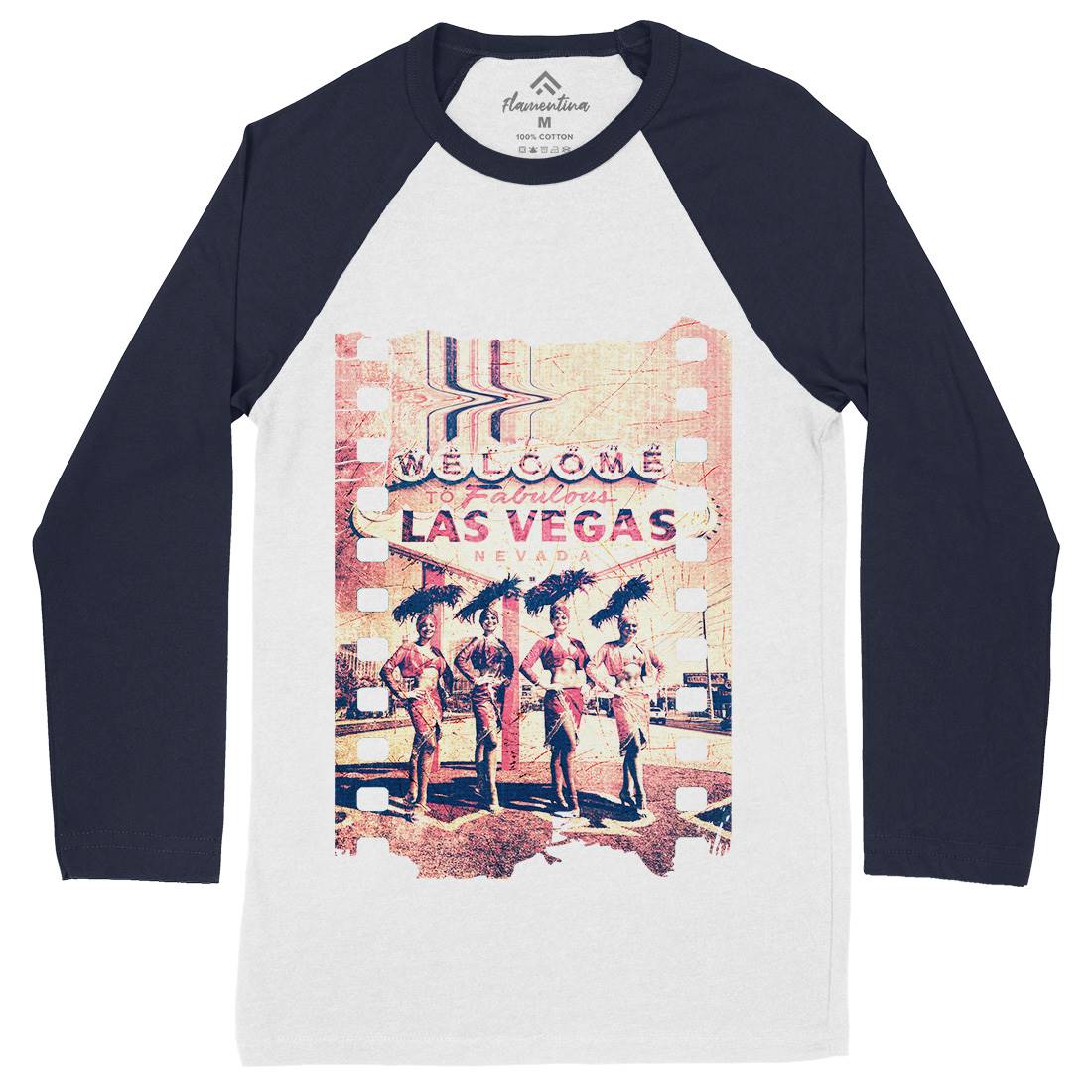 Fabulous Vegas Mens Long Sleeve Baseball T-Shirt Art A834