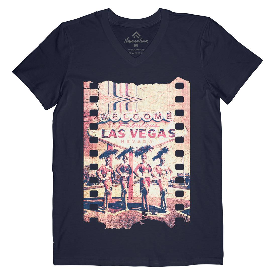 Fabulous Vegas Mens Organic V-Neck T-Shirt Art A834