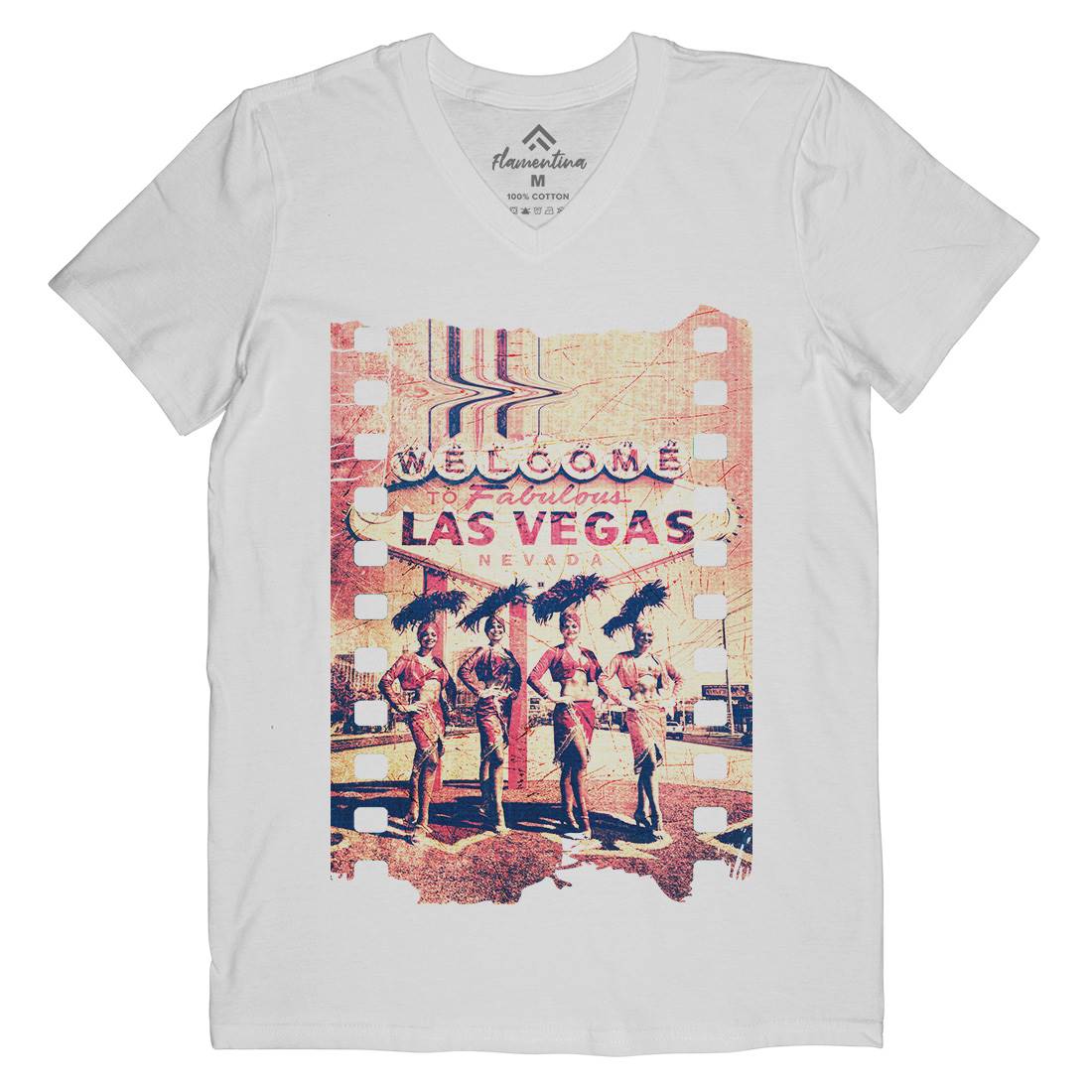 Fabulous Vegas Mens Organic V-Neck T-Shirt Art A834