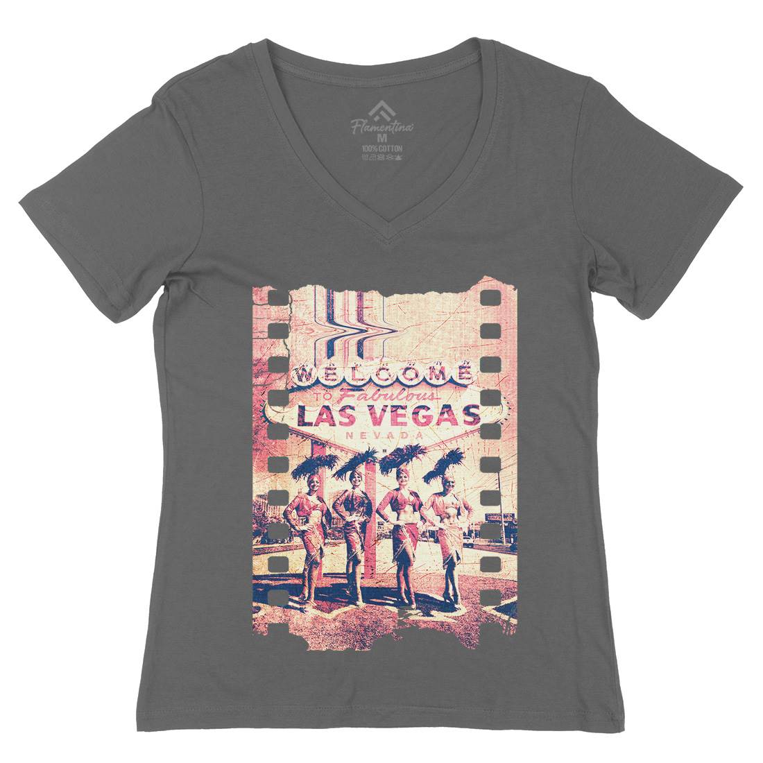 Fabulous Vegas Womens Organic V-Neck T-Shirt Art A834