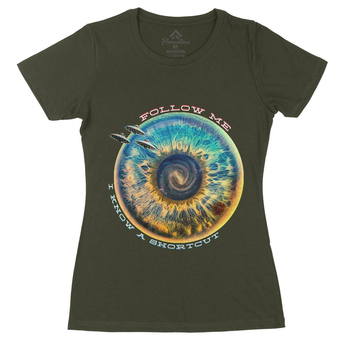 Follow Me Womens Organic Crew Neck T-Shirt Space A836