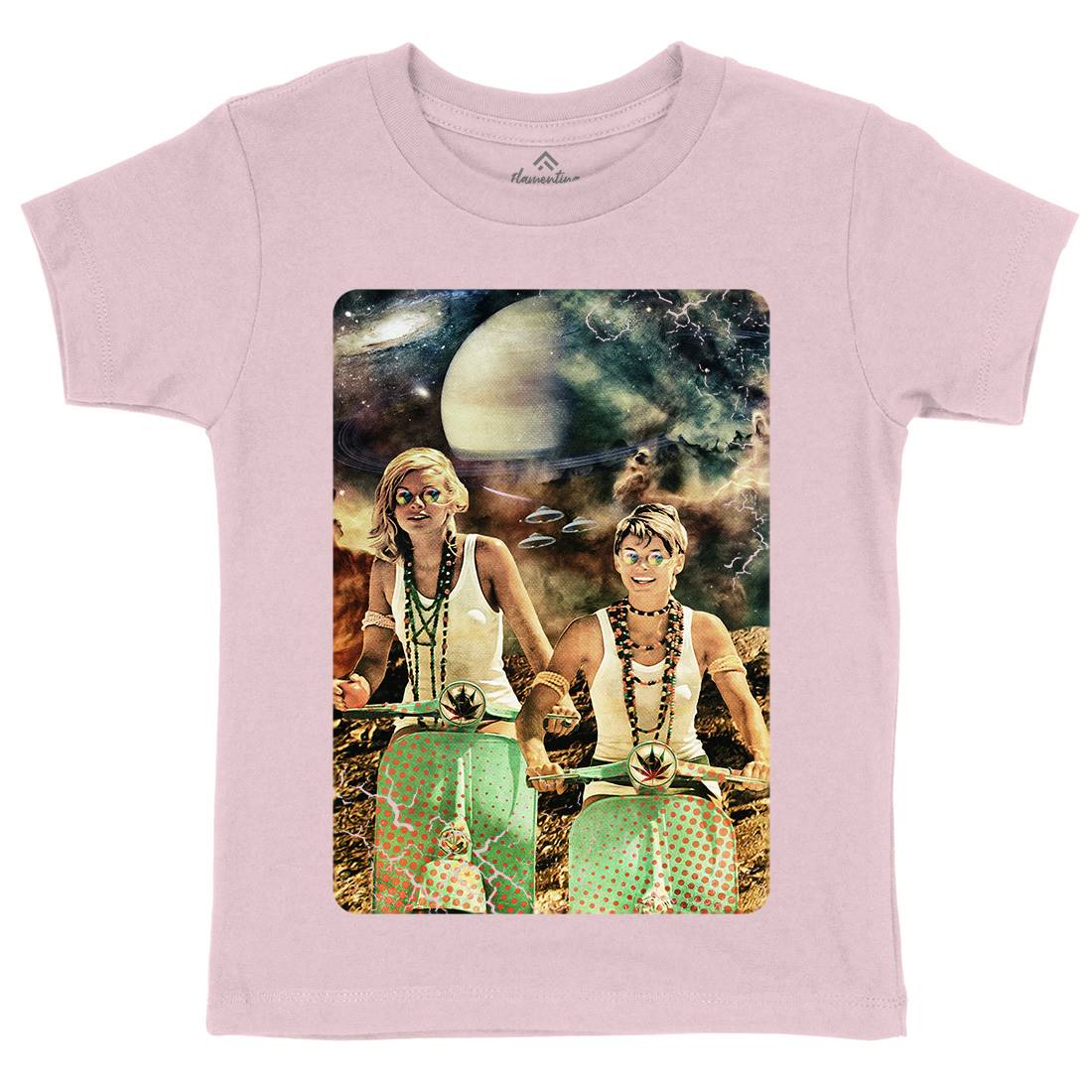Galactic Cruise Kids Organic Crew Neck T-Shirt Space A839