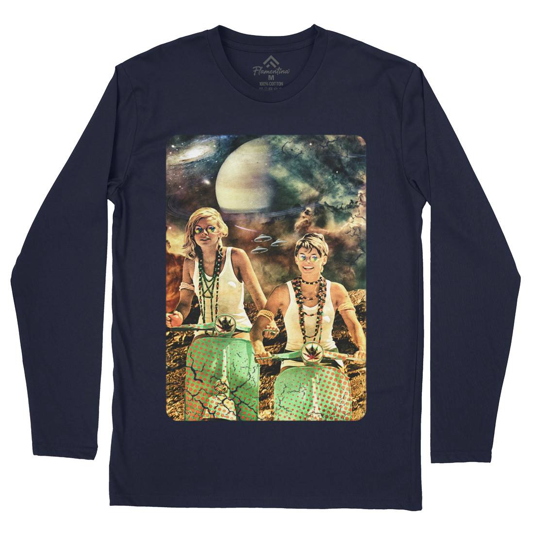 Galactic Cruise Mens Long Sleeve T-Shirt Space A839