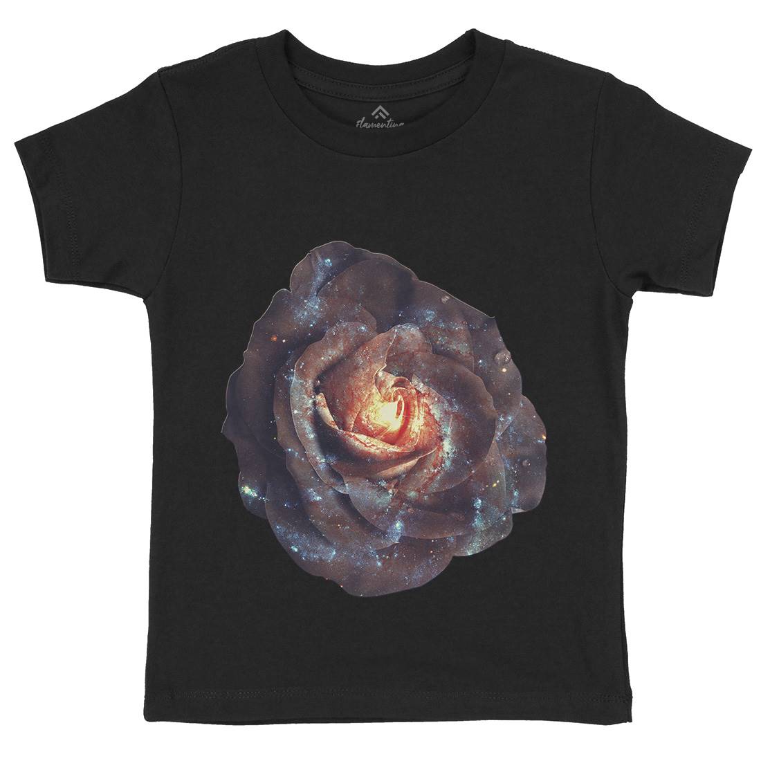 Galactic Rose Kids Crew Neck T-Shirt Space A840