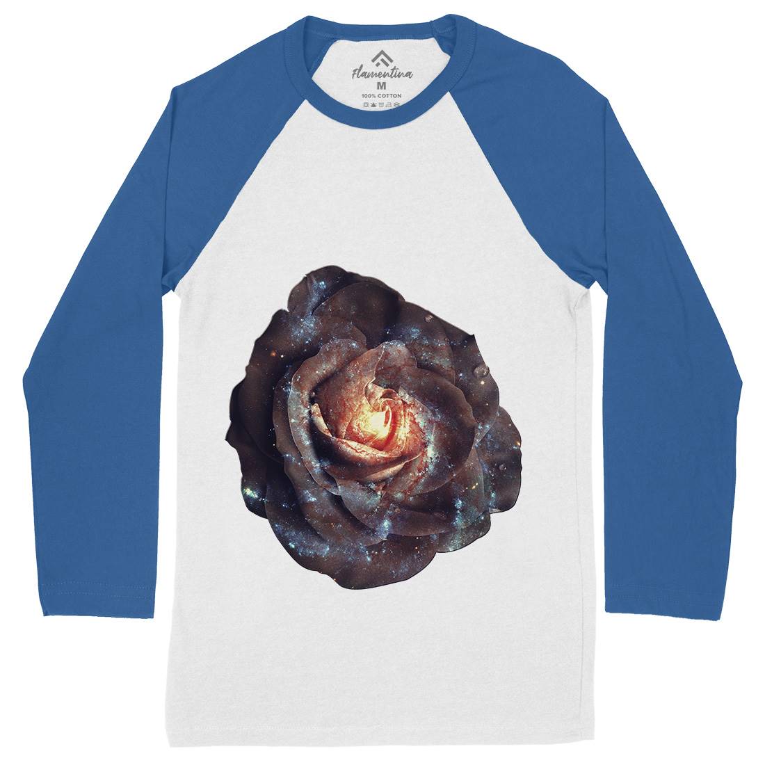 Galactic Rose Mens Long Sleeve Baseball T-Shirt Space A840