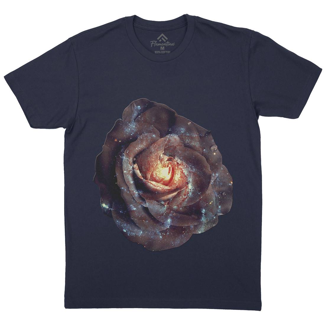 Galactic Rose Mens Crew Neck T-Shirt Space A840