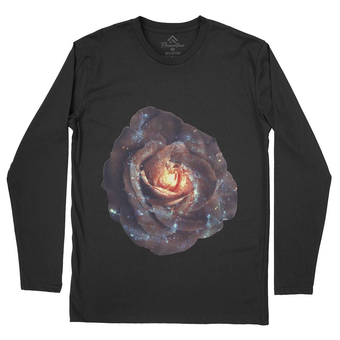 Galactic Rose Mens Long Sleeve T-Shirt Space A840