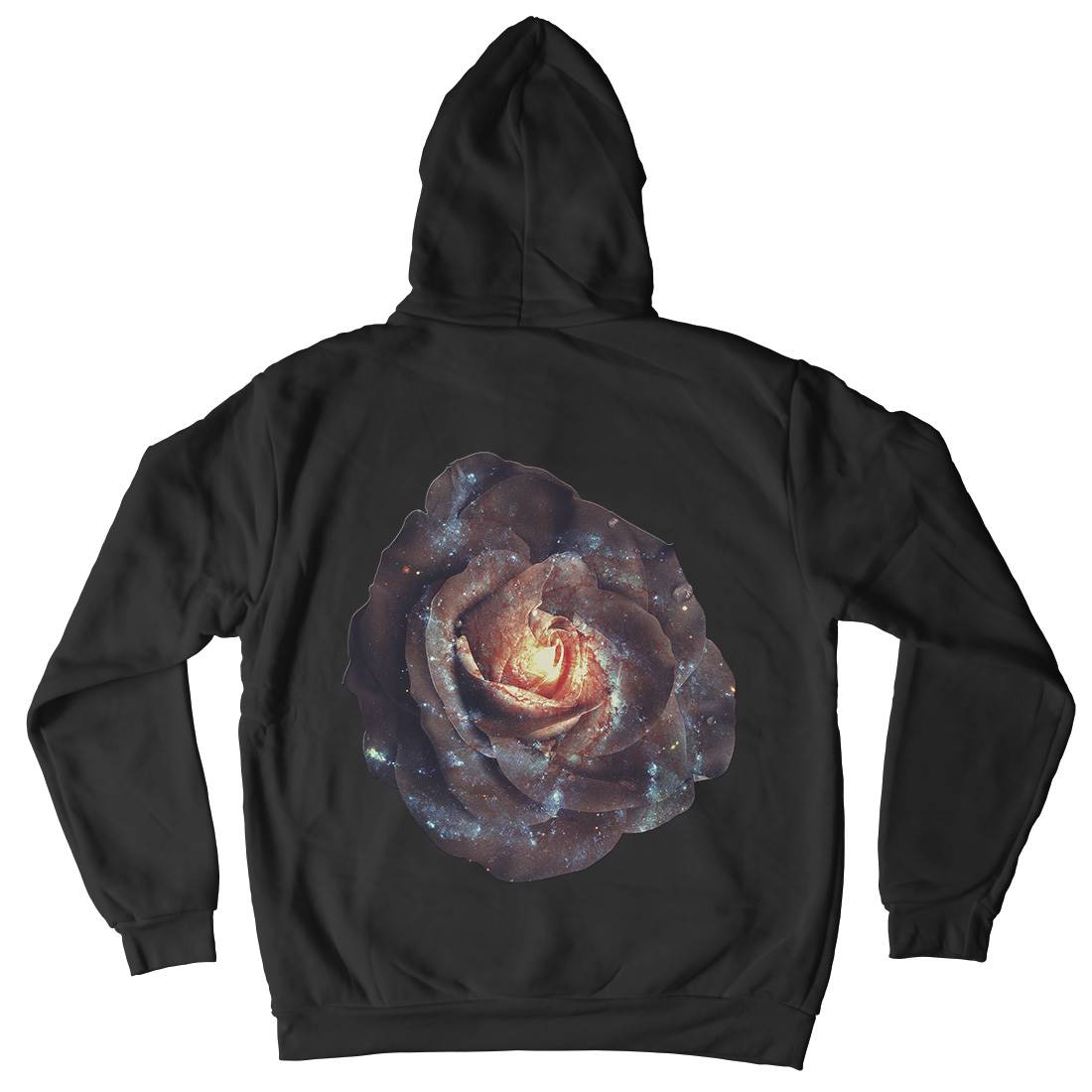 Galactic Rose Mens Hoodie With Pocket Space A840