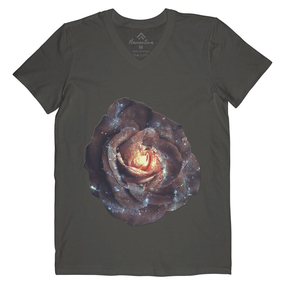Galactic Rose Mens V-Neck T-Shirt Space A840