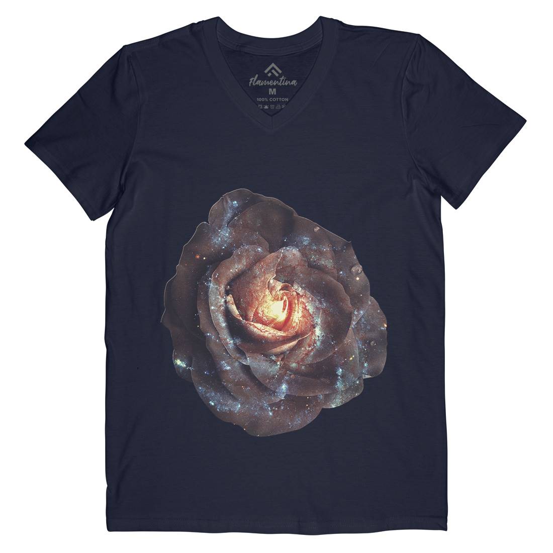 Galactic Rose Mens V-Neck T-Shirt Space A840