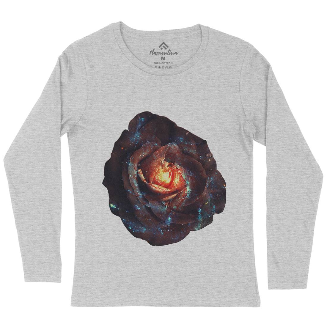 Galactic Rose Womens Long Sleeve T-Shirt Space A840