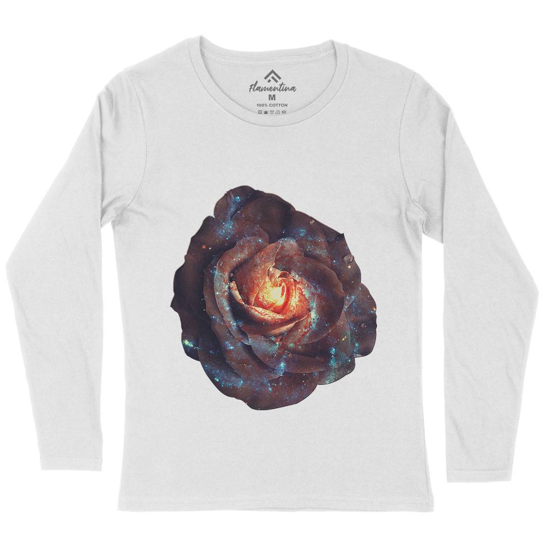 Galactic Rose Womens Long Sleeve T-Shirt Space A840
