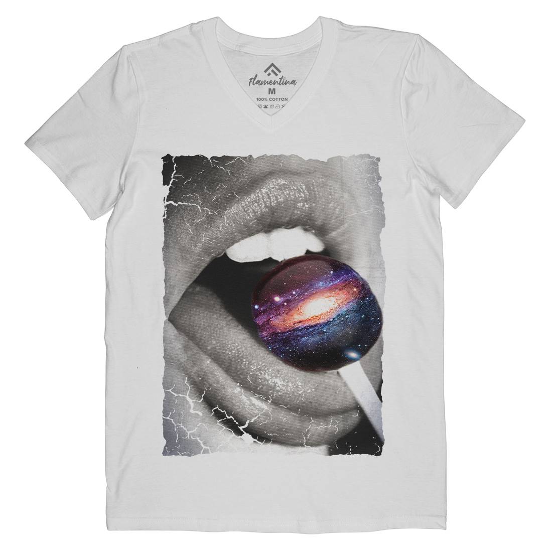 Galactic Taste Mens Organic V-Neck T-Shirt Space A841