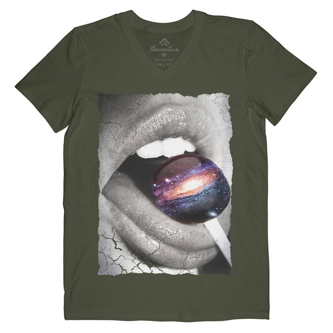 Galactic Taste Mens Organic V-Neck T-Shirt Space A841