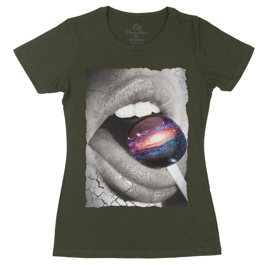 Galactic Taste Womens Organic Crew Neck T-Shirt Space A841