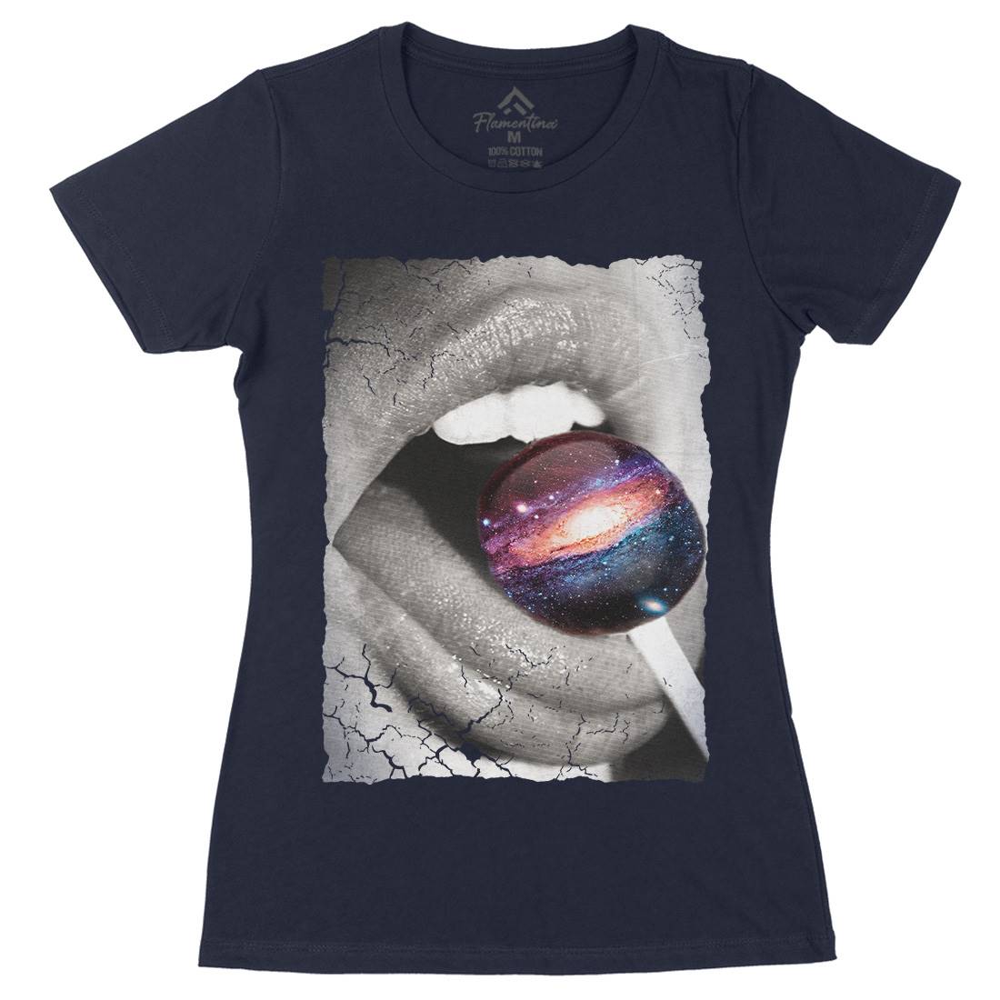 Galactic Taste Womens Organic Crew Neck T-Shirt Space A841