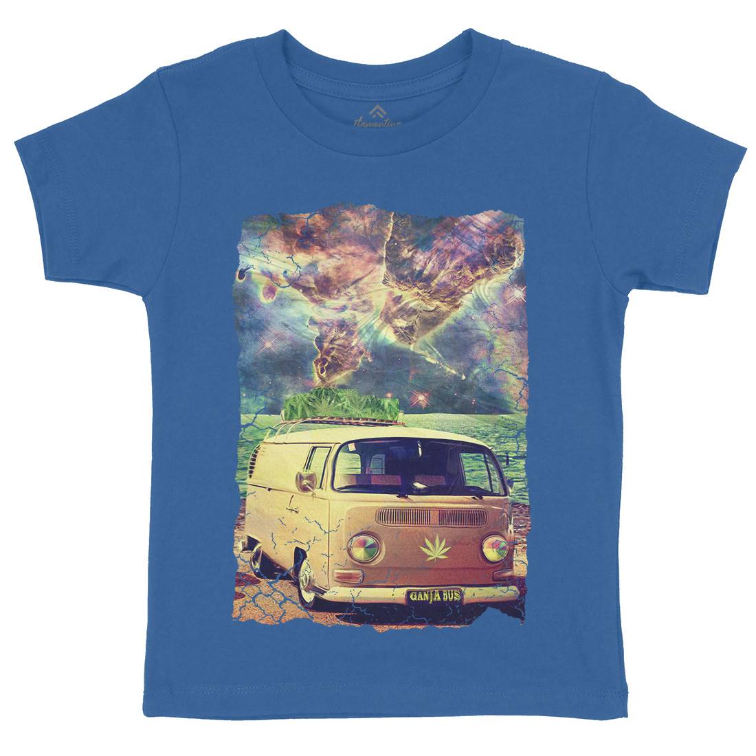 Ganja Bus Kids Organic Crew Neck T-Shirt Space A843