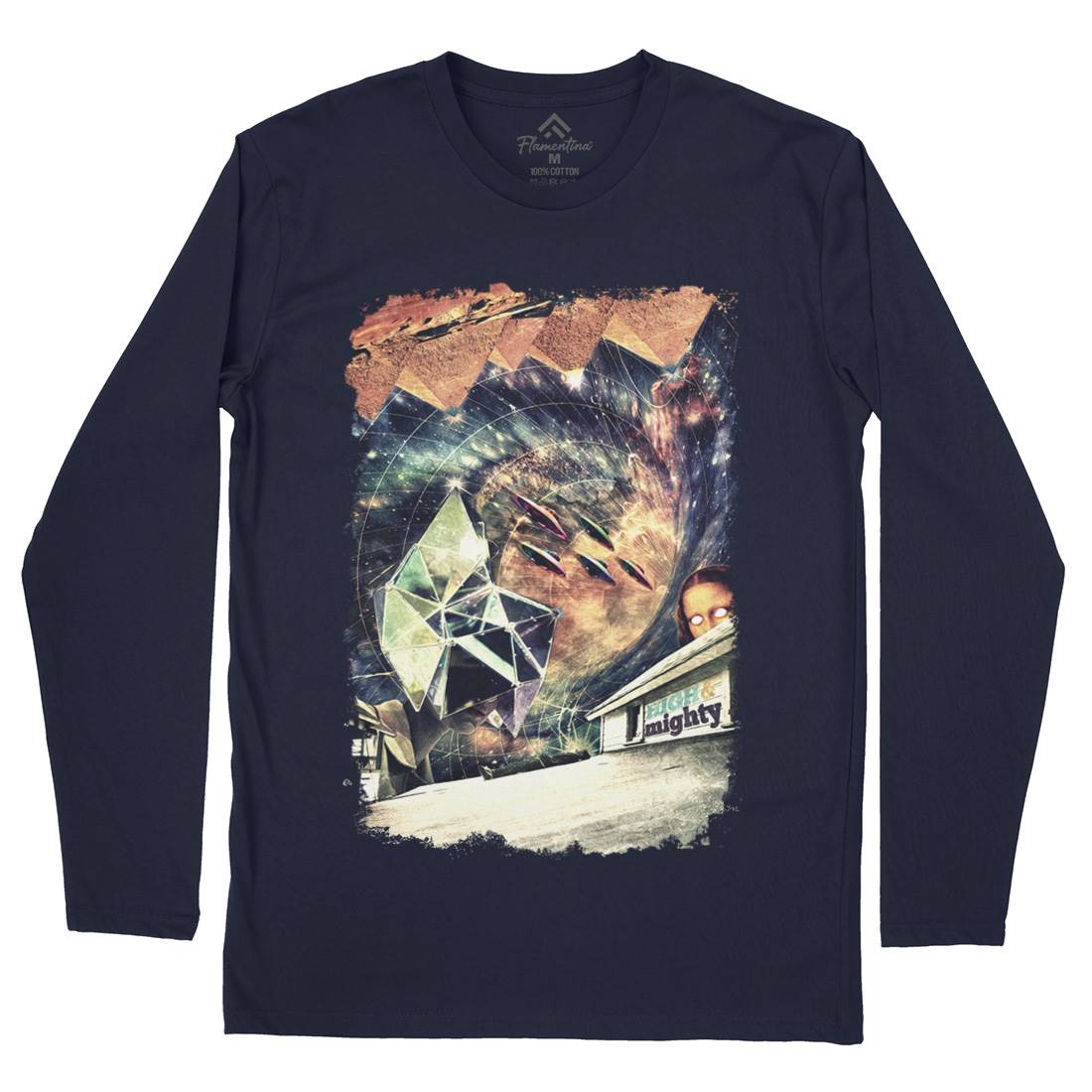 High &amp; Mighty Mens Long Sleeve T-Shirt Space A845
