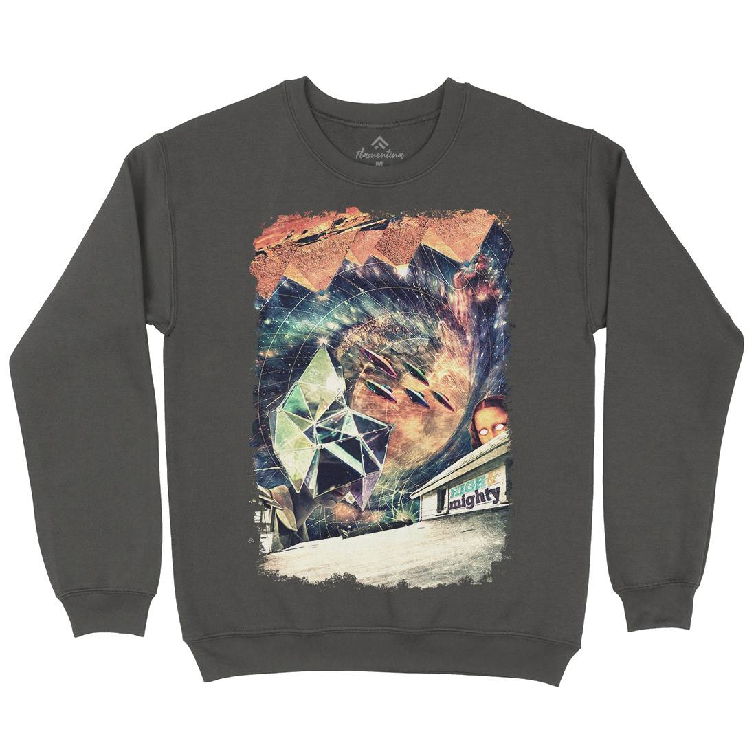 High &amp; Mighty Mens Crew Neck Sweatshirt Space A845