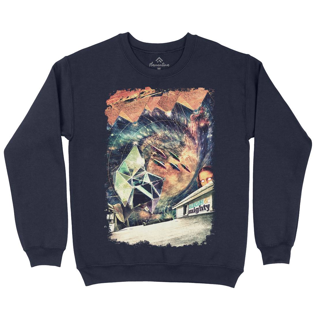 High &amp; Mighty Mens Crew Neck Sweatshirt Space A845