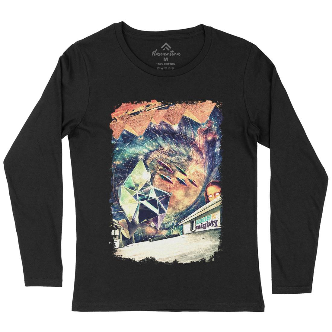 High &amp; Mighty Womens Long Sleeve T-Shirt Space A845
